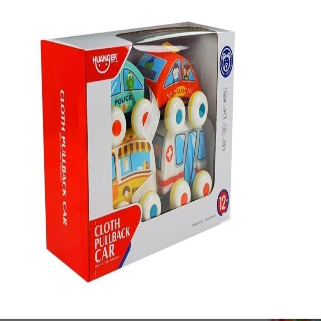 Soft Pull Back Cartoon Vehicle Set with Play Mat