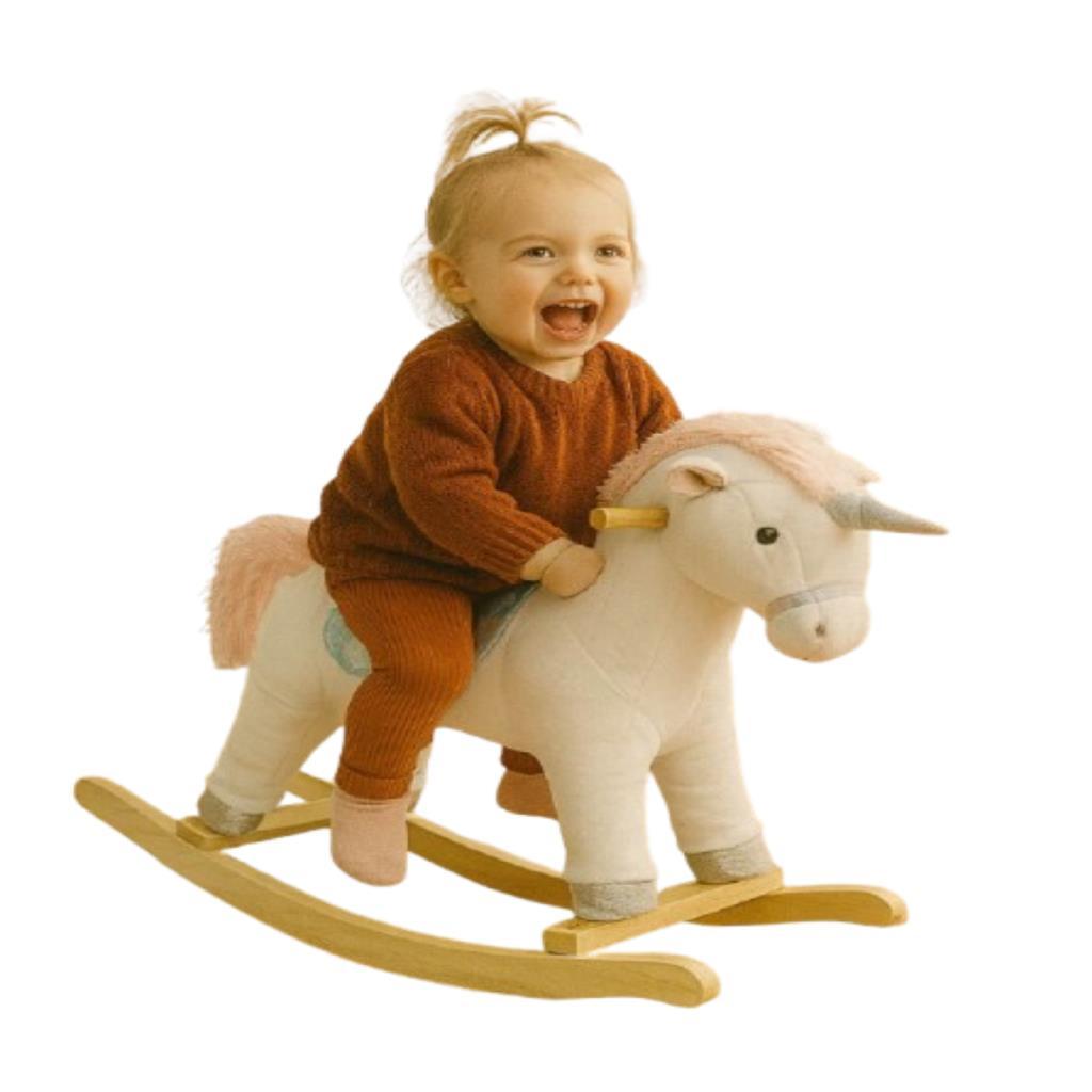  Plush Rocking Unicorn Ride-On Horse