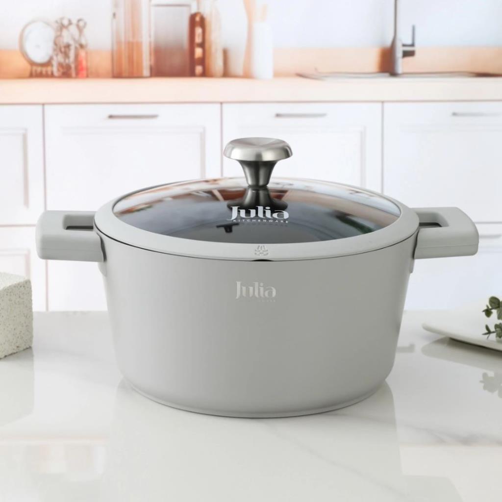 قدر جوليا إيليت لوكس – مقاس 28 سم - رصاصي فاتح