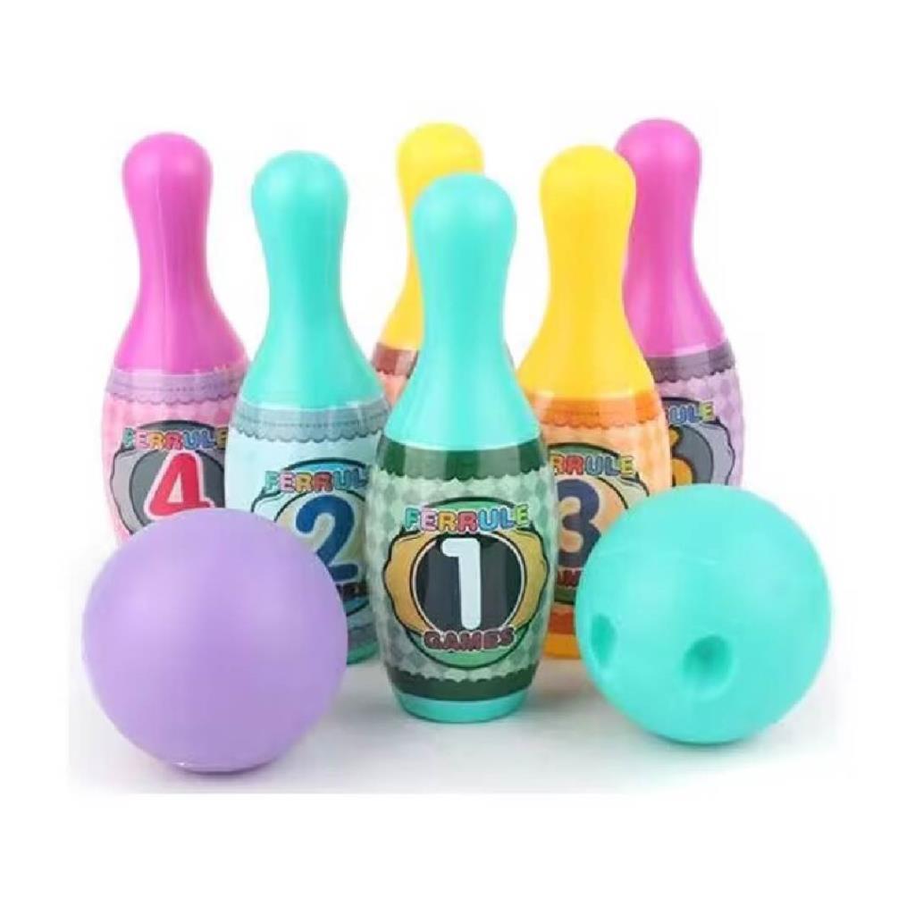 لعبة البولينغ للأطفال – طقم بولينغ ملون مع كرة