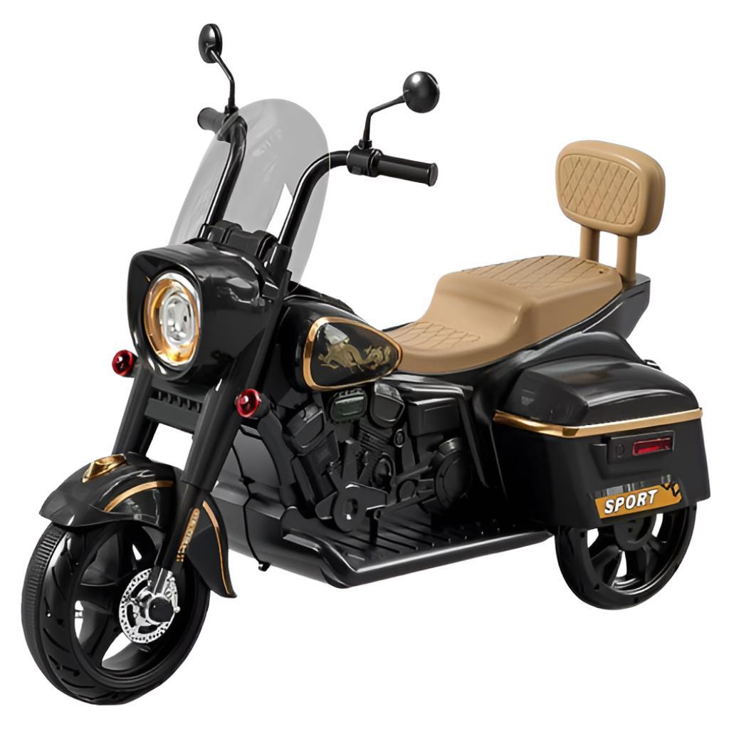 Kids Electric Ride-On Motorcycle (Black & Gold Edition)