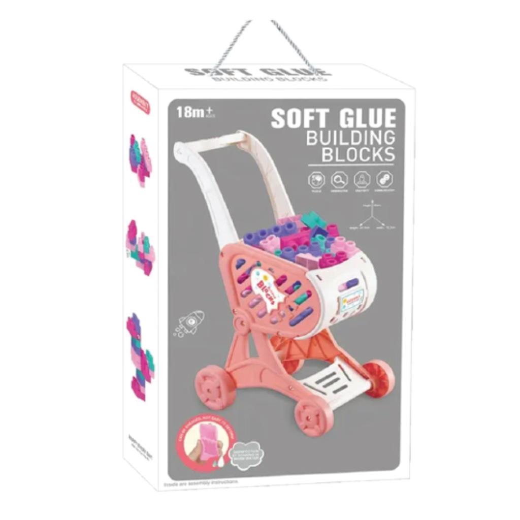 Building Blocks with Carry Pink Cart - 32pcs