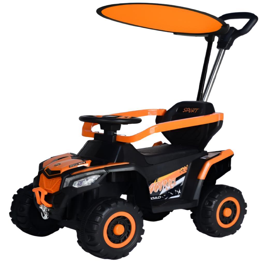 سيارة ركوب للأطفال مع مقبض دفع ومظلّة شمسية