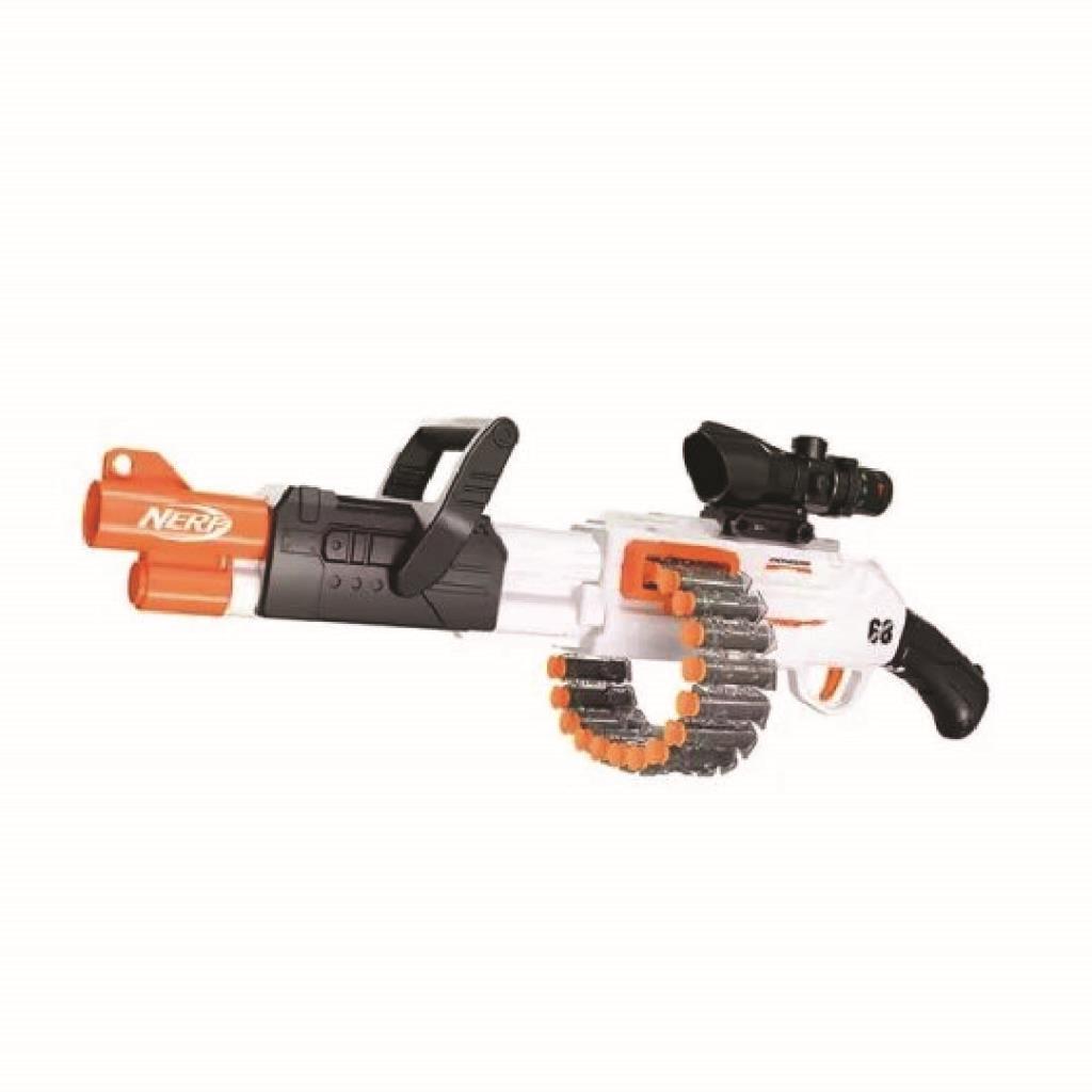 Chain Feed Toy Blaster Gun with Scope & Soft Bullets