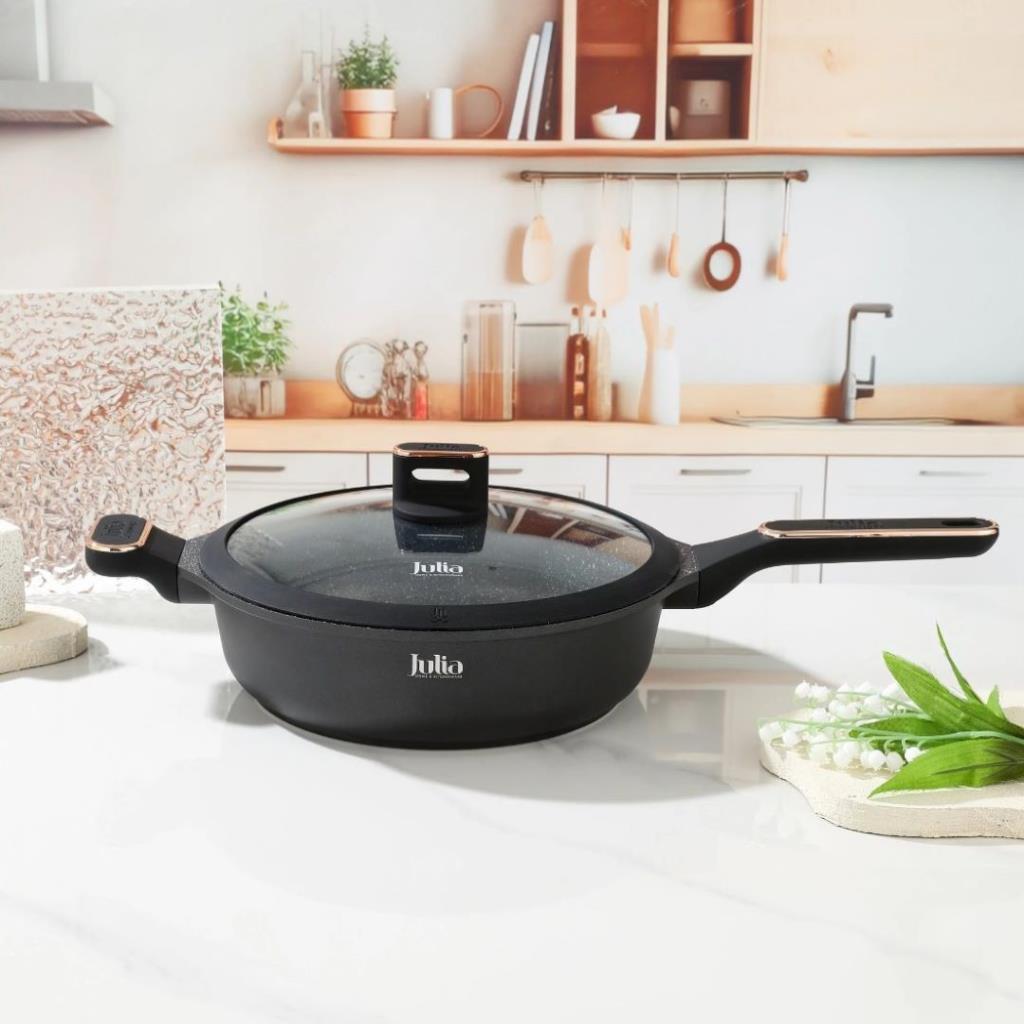   ELITE-PRO PLUS DEEP FRYPAN WITH LID 28CM-BLACK