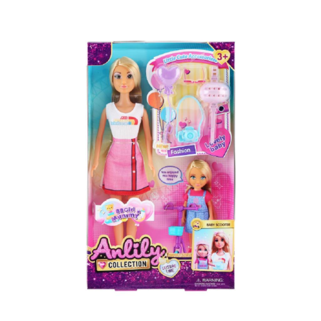 Anlily Collection – Mummy & Baby Scooter Doll Set