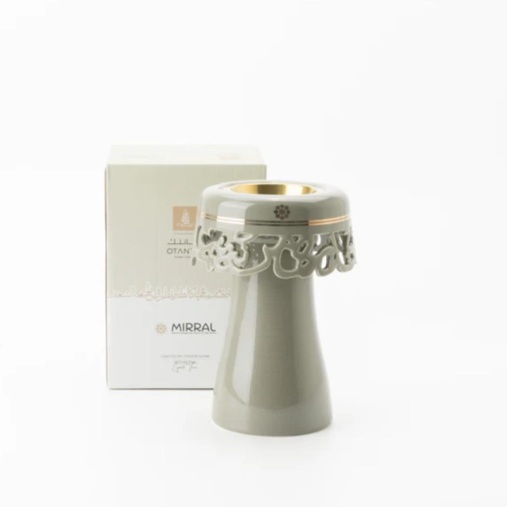 Porcelain Incense Burner From Mirral - Grey + Gold