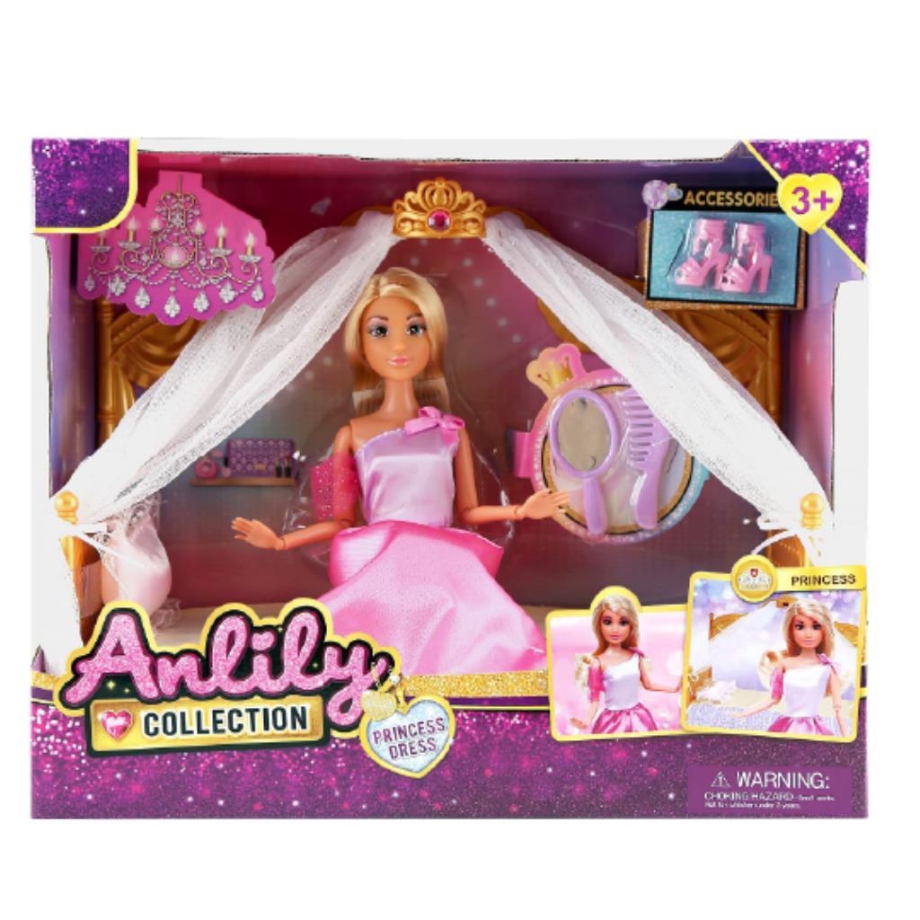 Anlily Princess Dress Playset – Princess Doll with Vanity Table & Royal Accessories