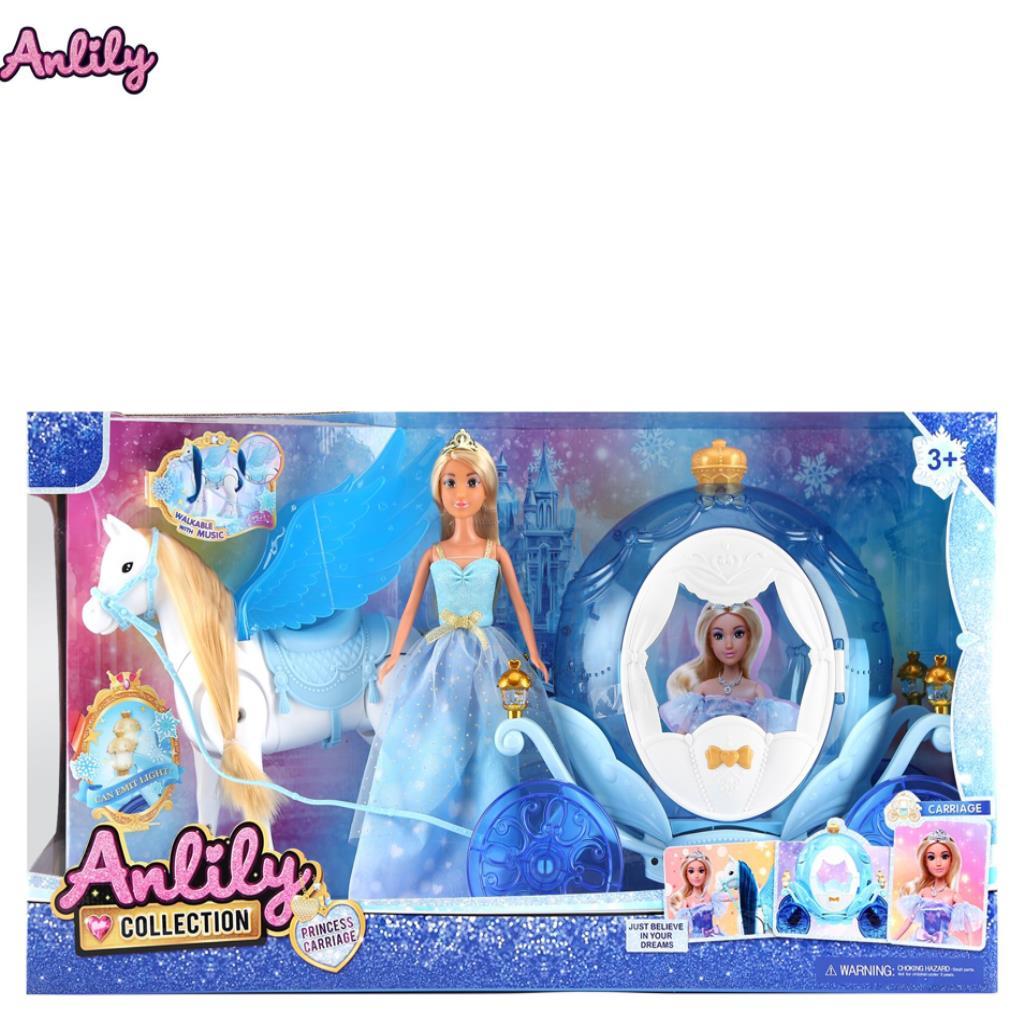 Anlily Princess Doll with Magic Carriage & Winged Horse