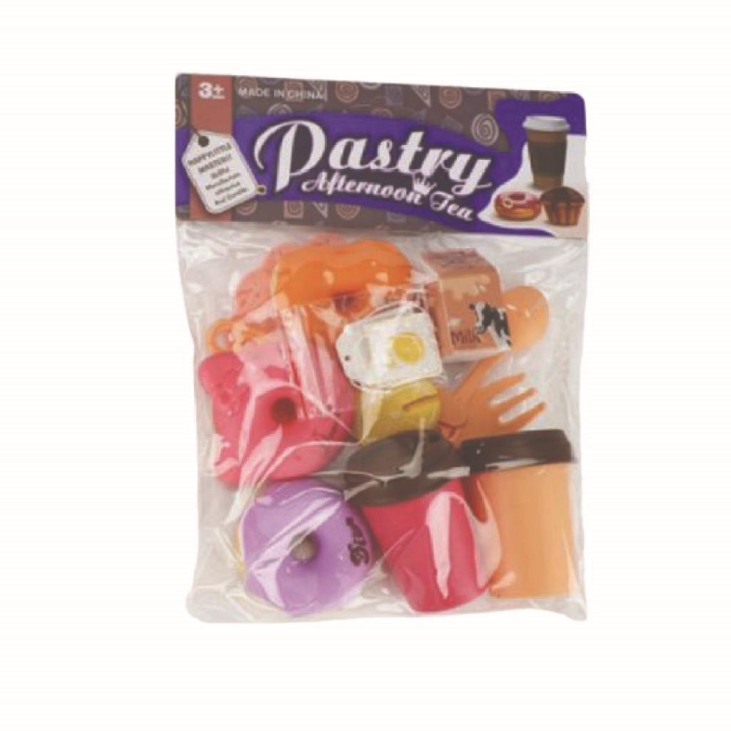 طقم ألعاب مطبخ مصغر مع حلويات وإكسسوارات الشاي