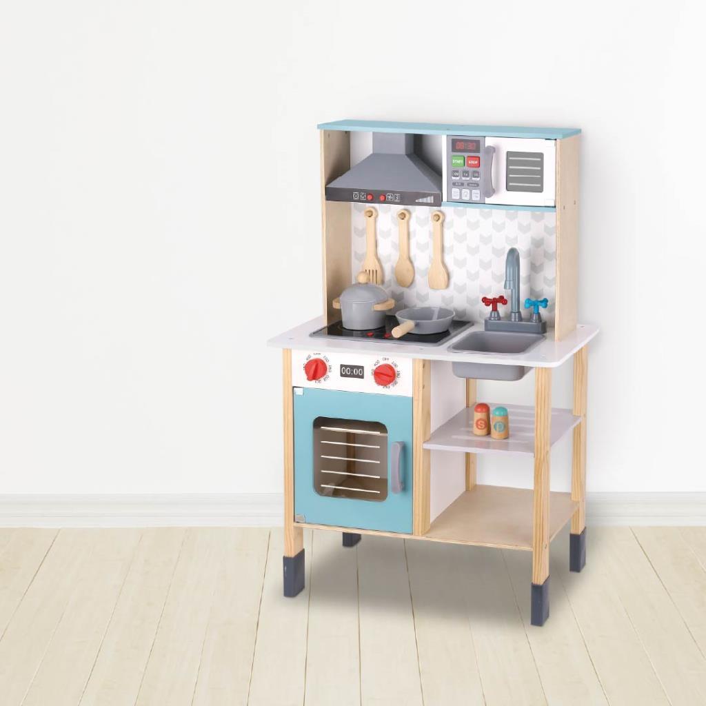 Wooden Kids Kitchen Playset with Oven, Sink & Accessories