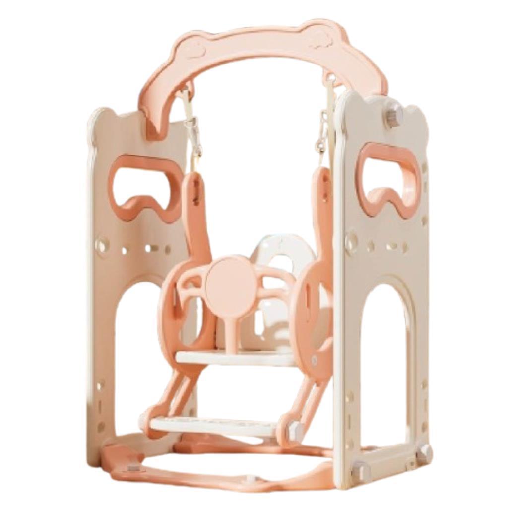 مرجيحة أطفال داخلية مع هيكل أمان - وردي