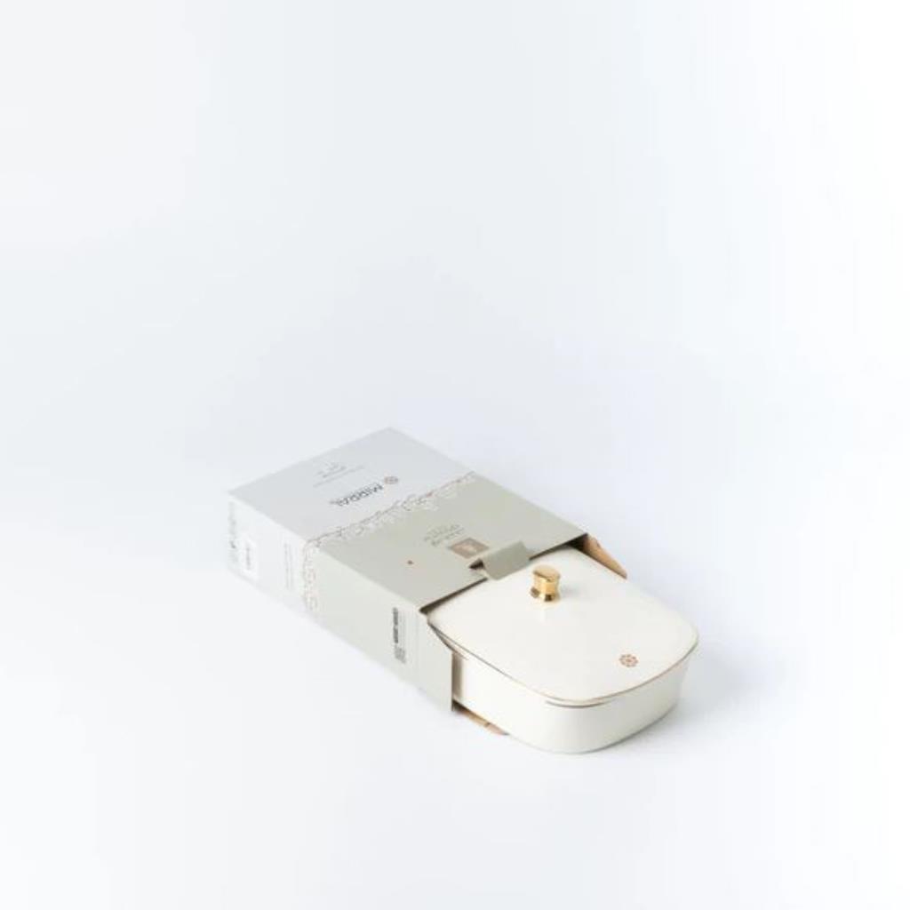 Medium Date Bowl From Mirral - White + Gold