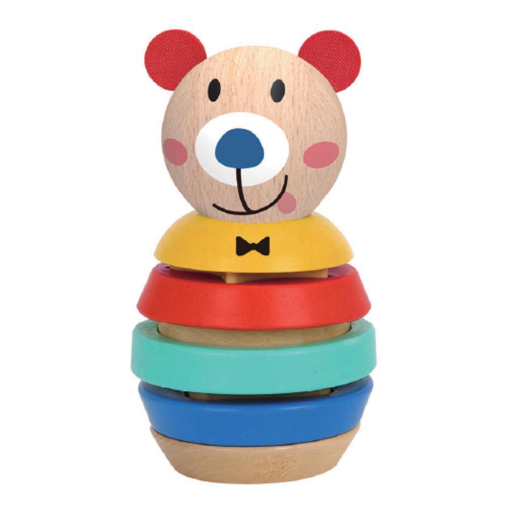 لعبة ترتيب الحلقات الخشبية بشكل دب