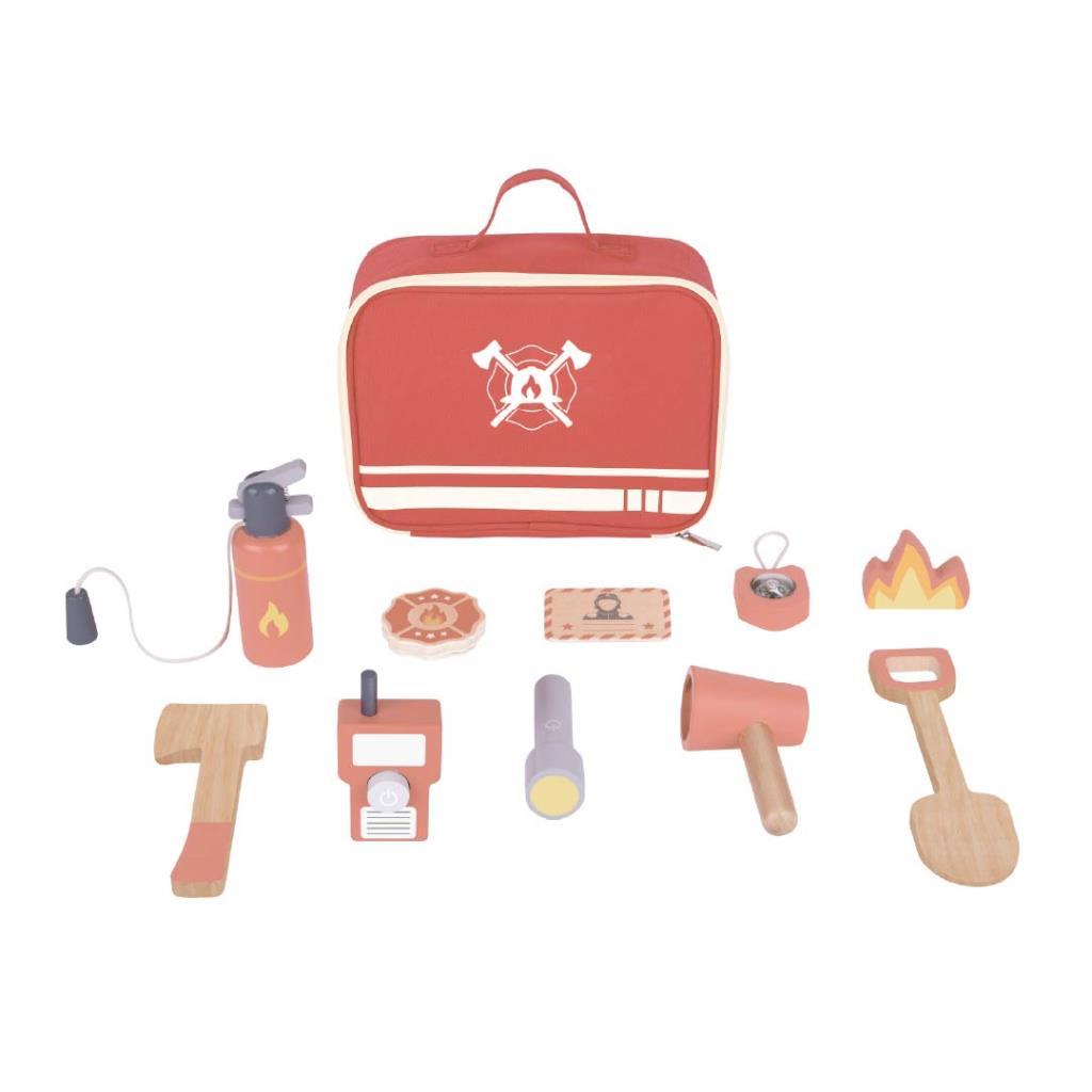 طقم لعب رجل الإطفاء الخشبي للأطفال