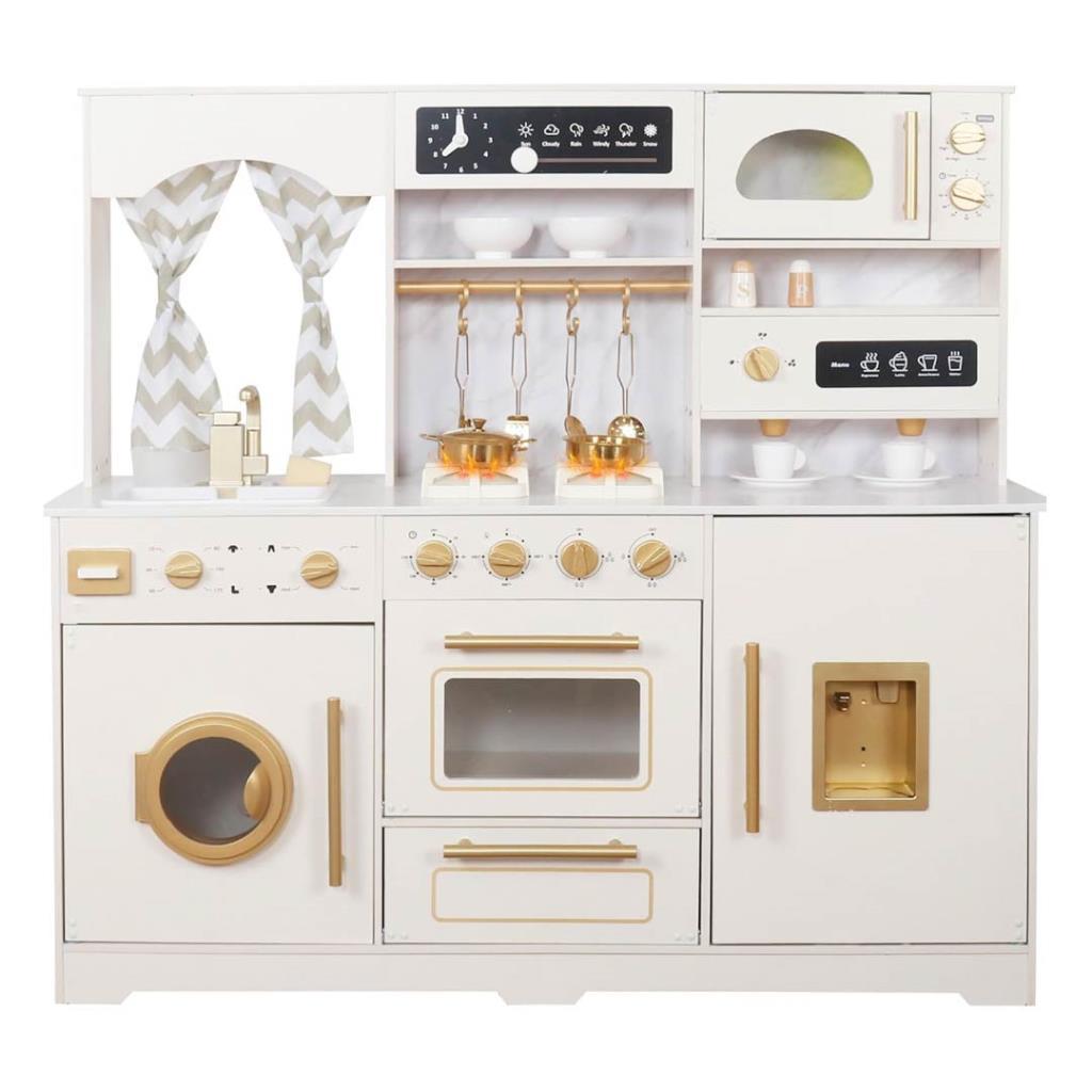 Luxury White Wooden Kids Kitchen Set
