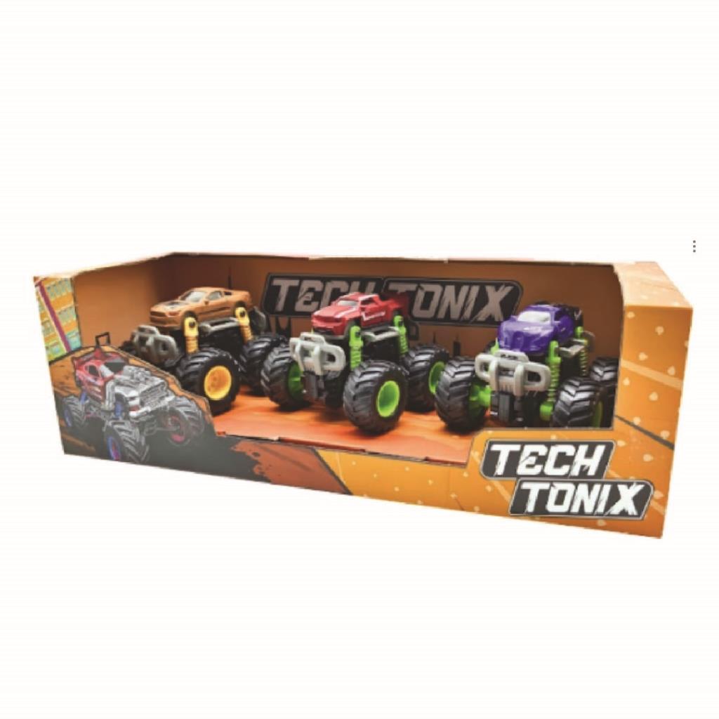 مجموعة سيارات مونستر تراك Tech TONYX (3 قطع)