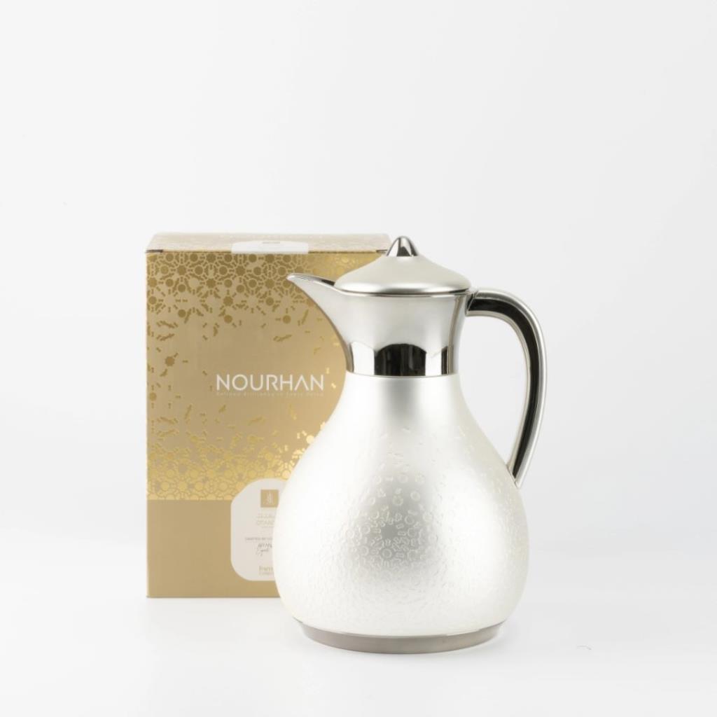 دلة واحدة للشاي أو القهوة من نورهان - فضي مطفي + فضي لامع