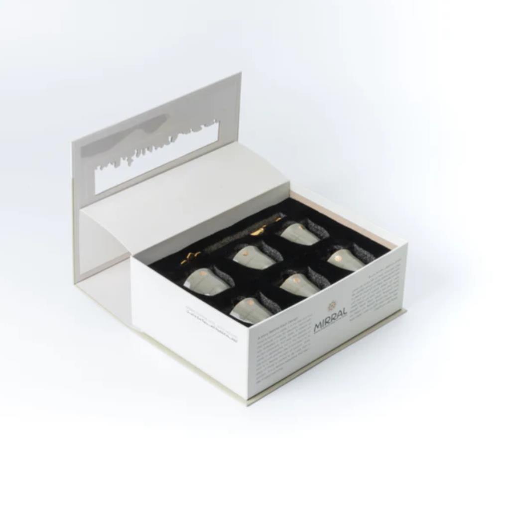 Arabic Coffee Set 7 Pcs From Mirral - Grey + Gold