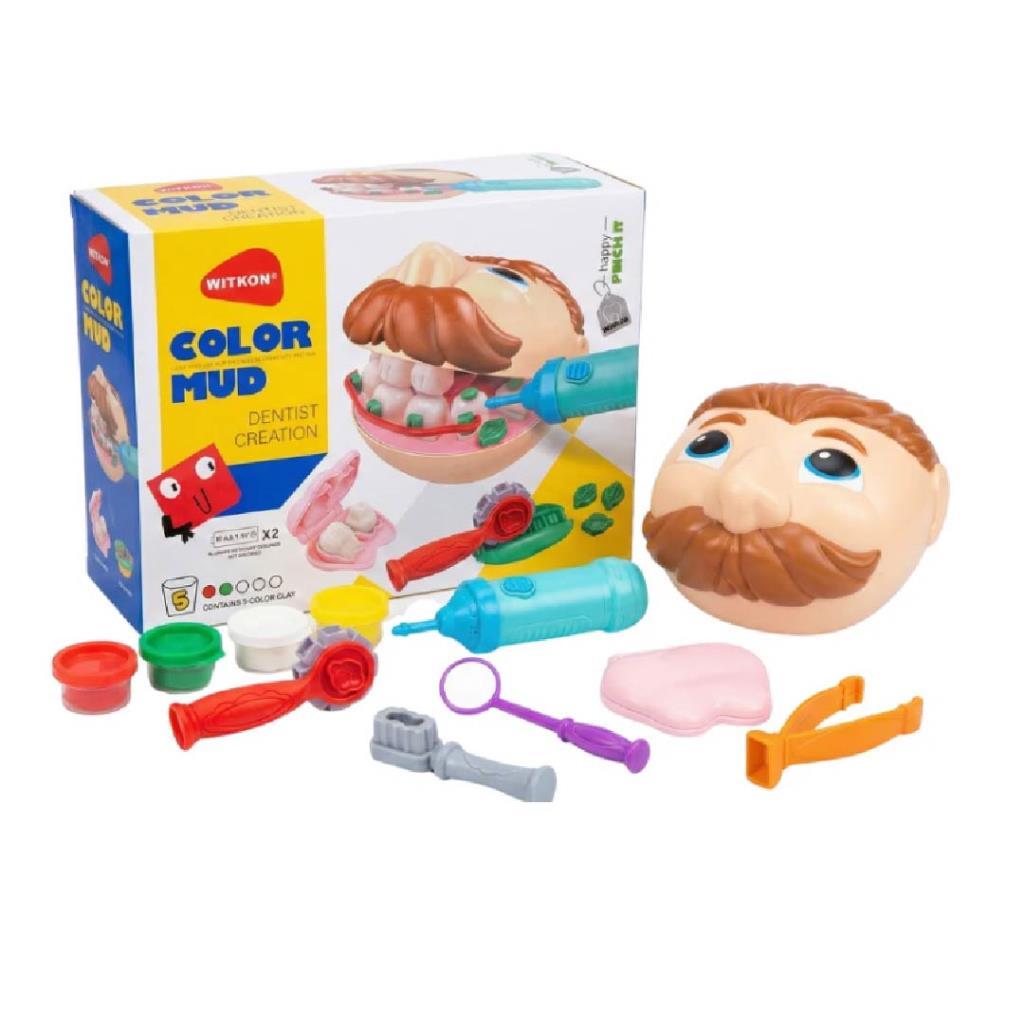 مجموعة طبيب الأسنان للأطفال مع صلصال ملون