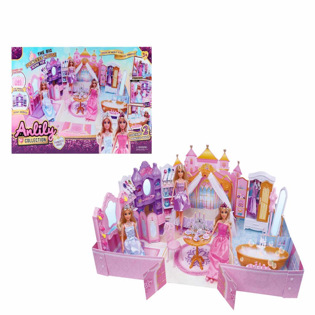 مجموعة بيت الأميرة الكبير من أنليلي مع دميتين