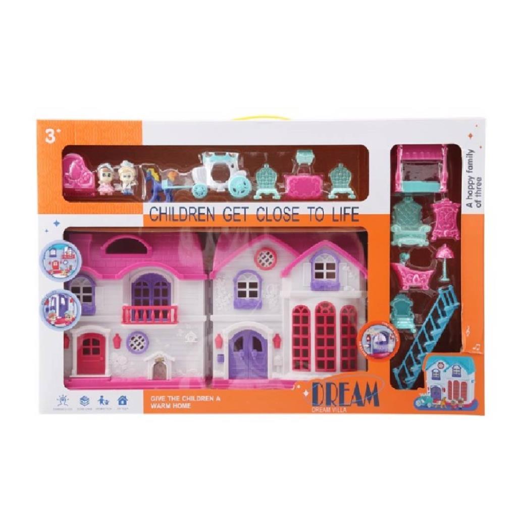 Dream Villa Doll House Playset with Furniture & Accessories