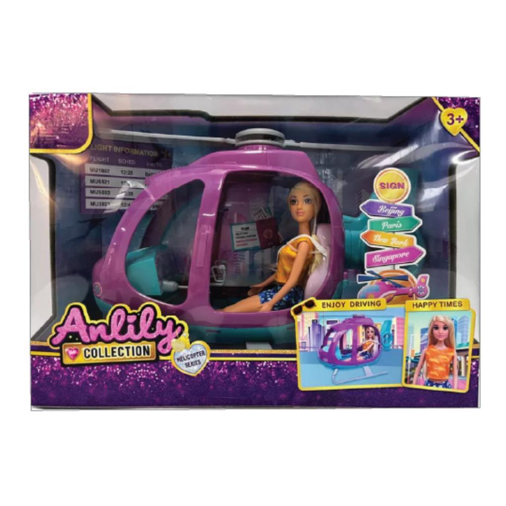 Anlily Doll with Helicopter Playset - 11.5 inches
