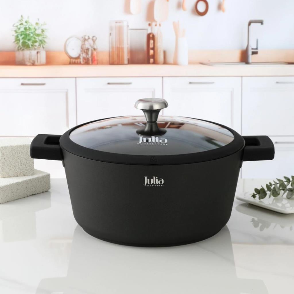 قدر جوليا إيليت إيلي – مقاس 24 سم - أسود