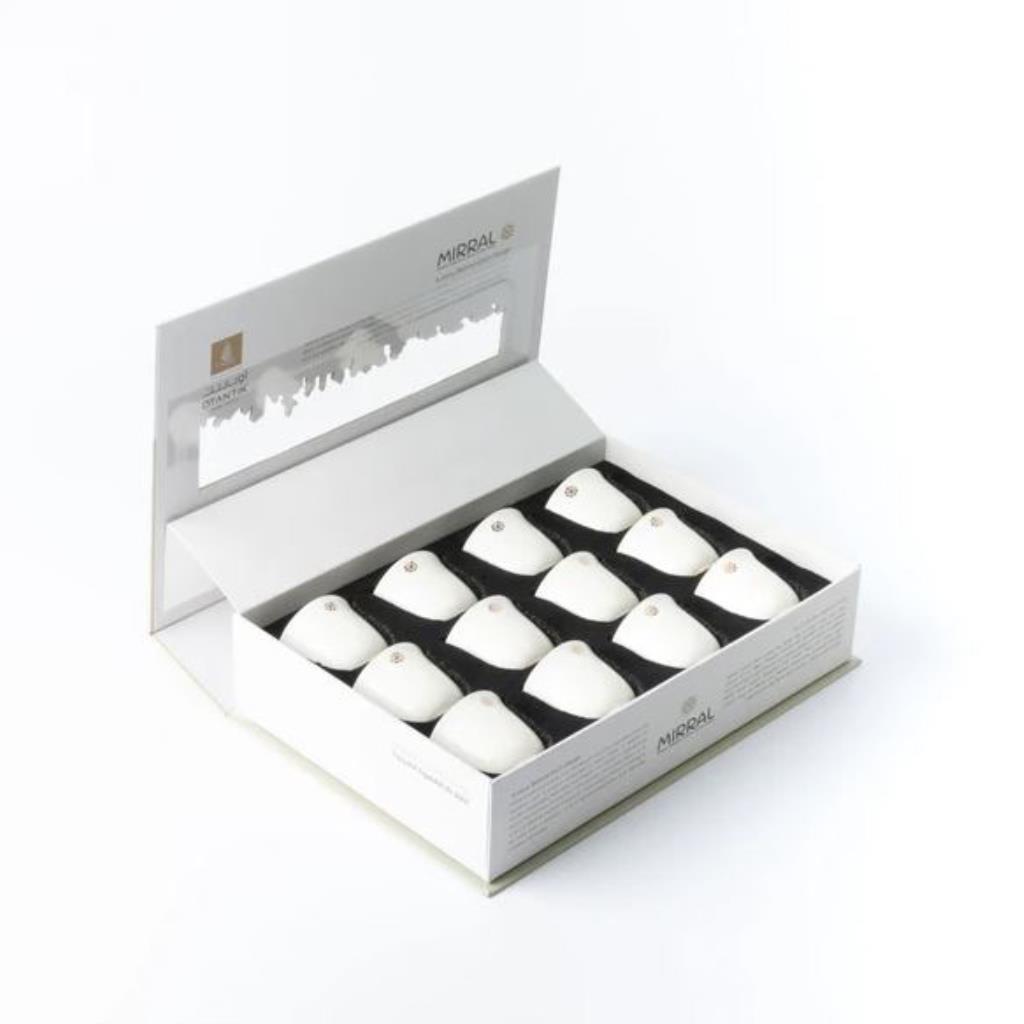 Arabic Coffee cups 12Pcs From Mirral - White + Gold