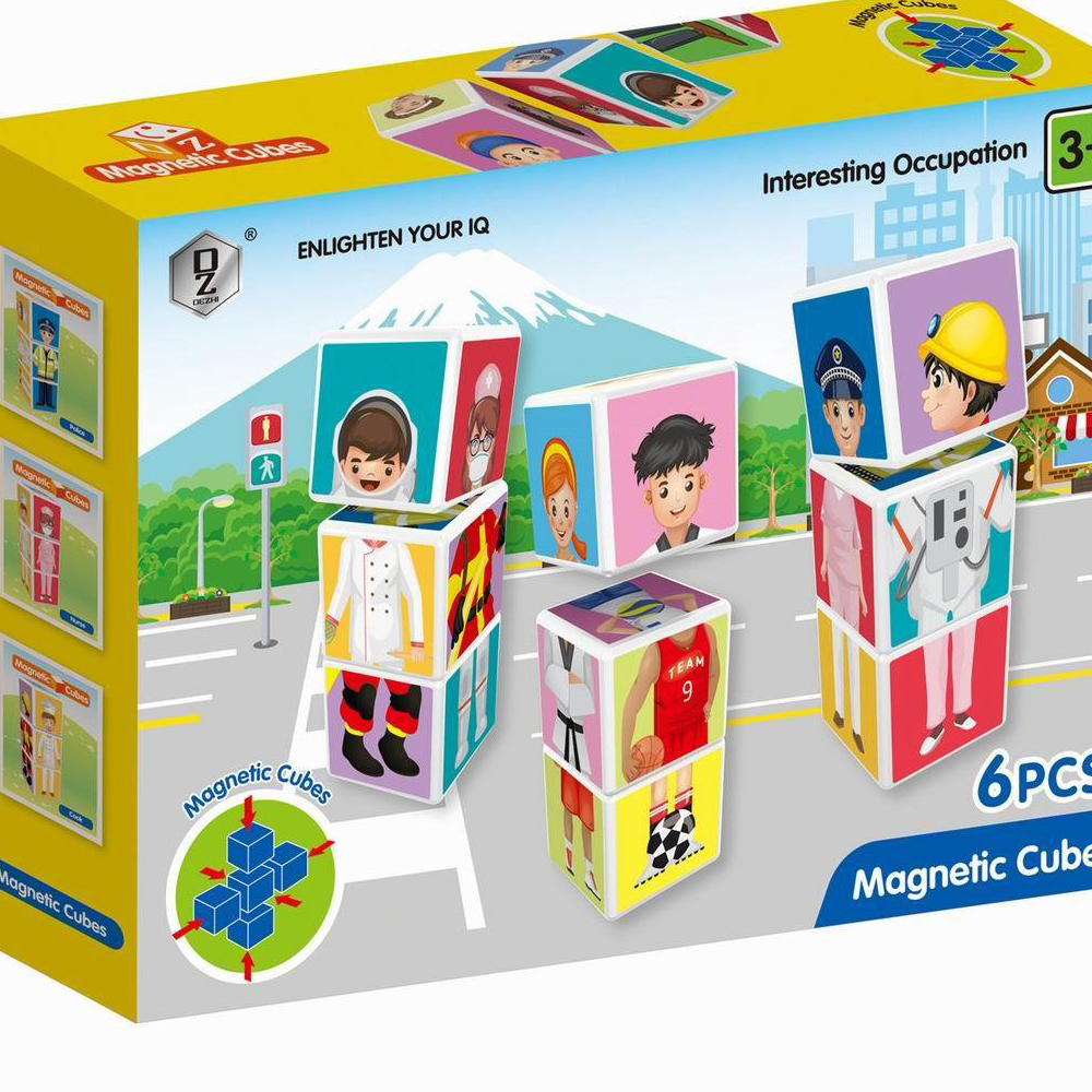Magnetic Occupation Cubes – 6 PCS Educational Set