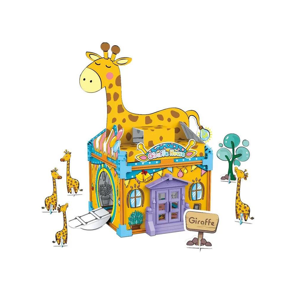 منزل الزرافة – لعبة تركيب وتلوين