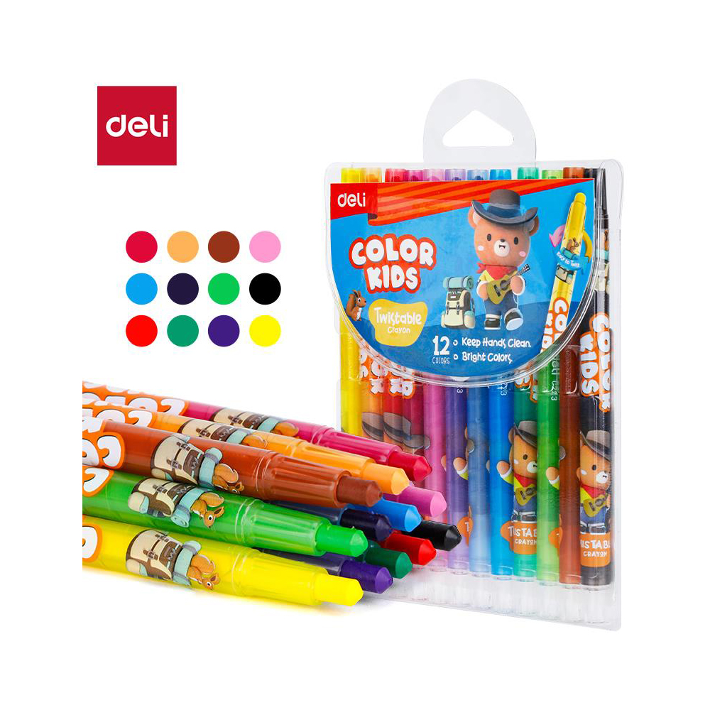 deli Twist Crayons 12 Colors