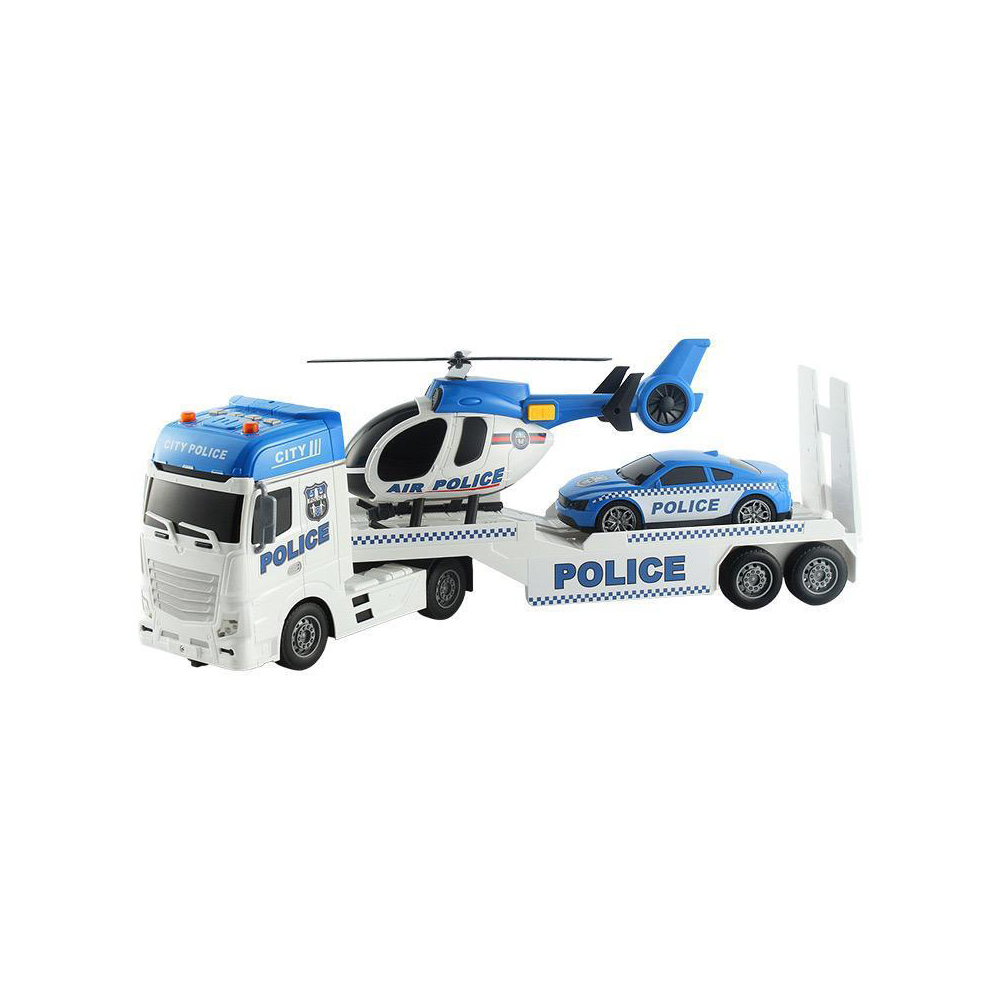 City Police Transport Truck Set with Helicopter & Car